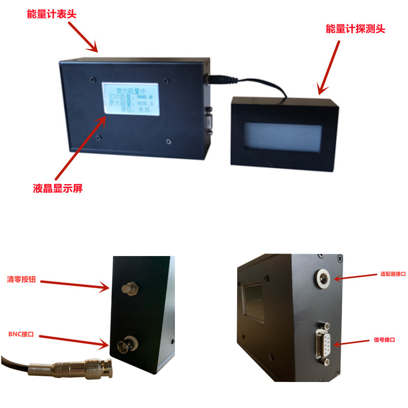 Upgraded IPL & diode laser energy meter for laser hair removal